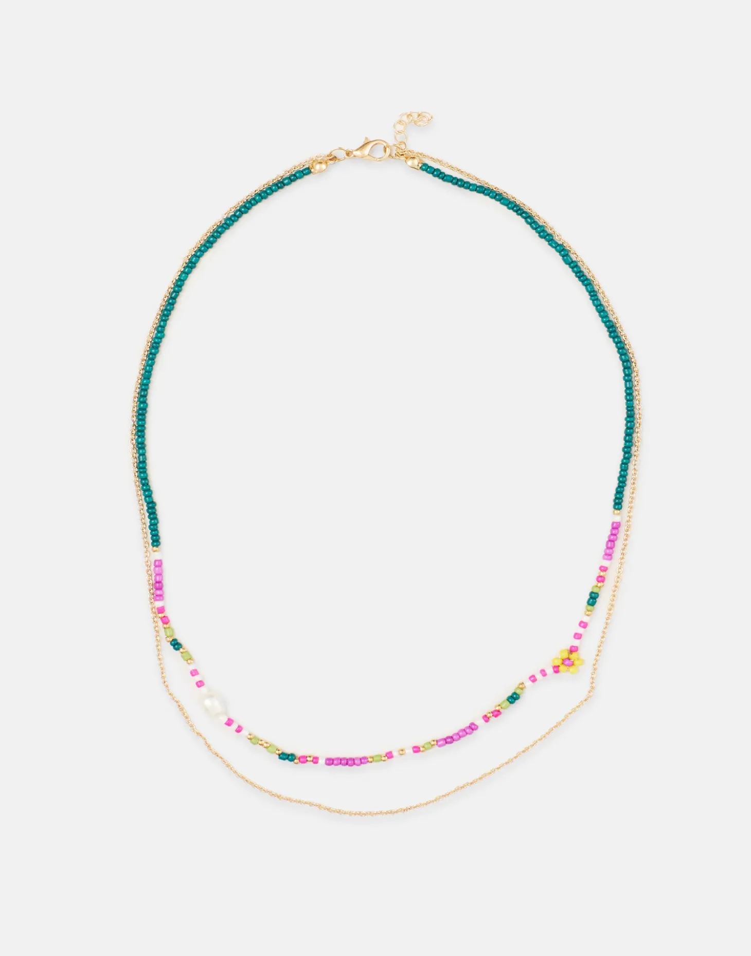 Natura Selection Bisutería>Collar Doble Cadena Beads