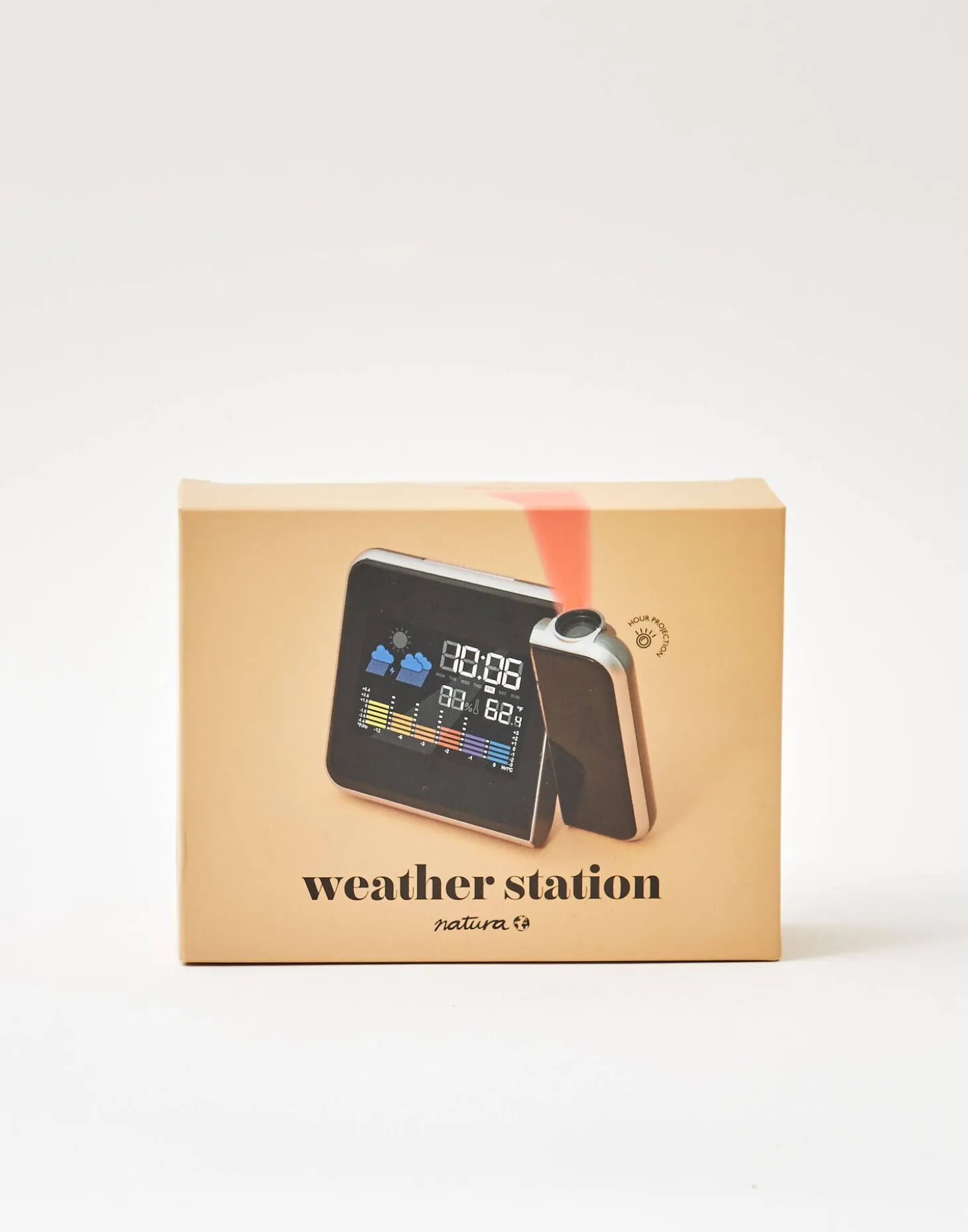 Natura Selection Electrónica Y Gadget>Reloj Despertador Con Estación Meteorológica Y Proyector