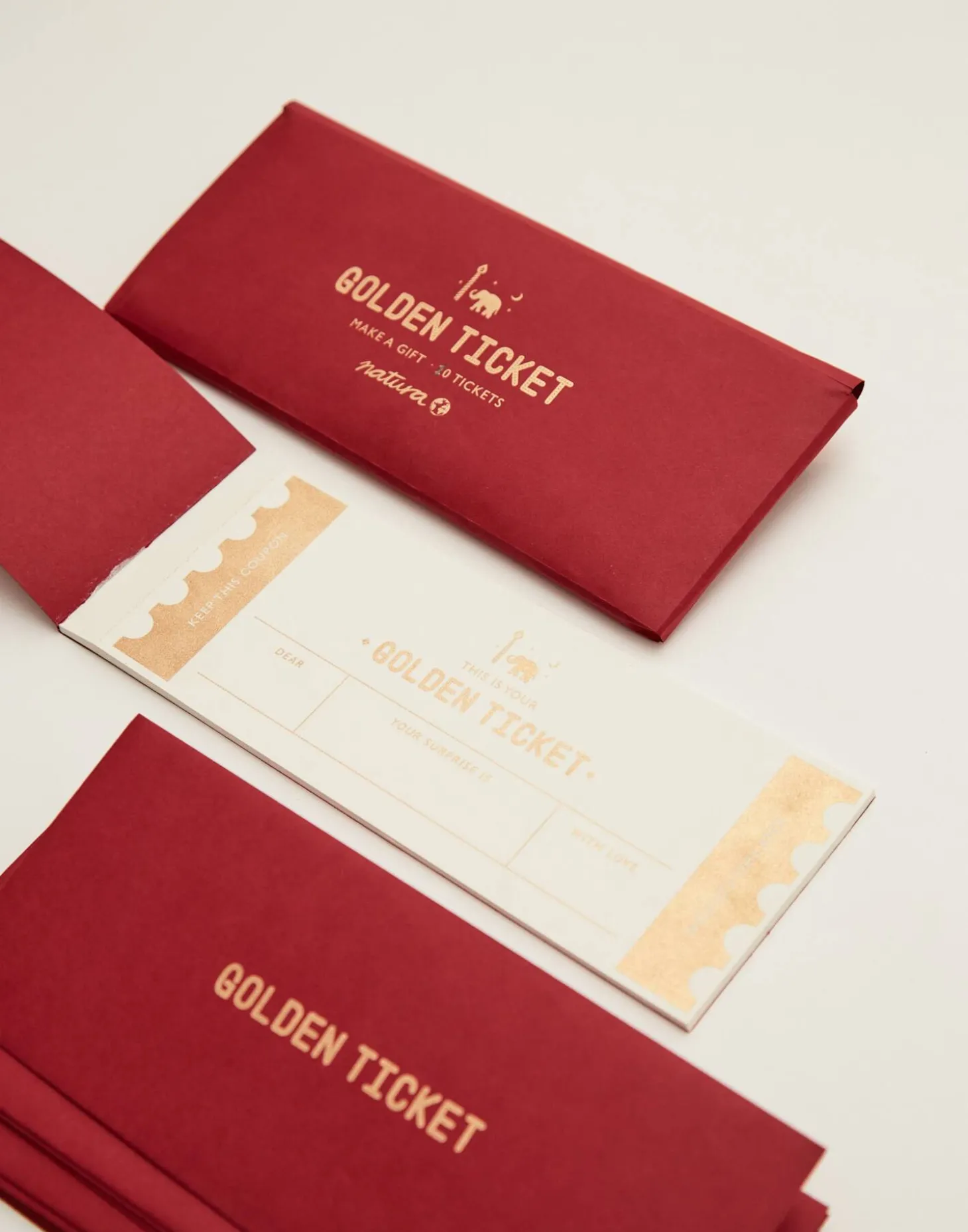 Natura Selection Papelería>Set 10 Tickets Regalo Con Sobres